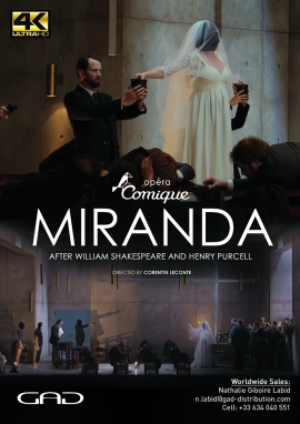 Affiche de Miranda d'après William Shakespeare et Henry Purcell à l'Opéra Comique