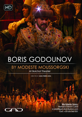 Affiche de Boris Godounov de Modeste Moussorgski au Théâtre du Bolchoï